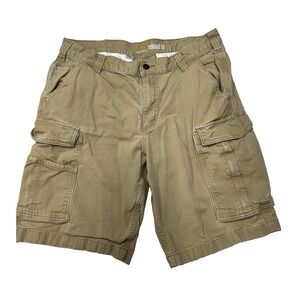 Carhartt Relaxed Fit Canvas Cargo Work Shorts Dark Khaki Men's Size 36